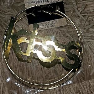 XL KISS golden hoops